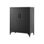 Steel lockable cabinet with legs, black