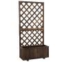 Łóżko podwyższone z listwami Outsunny 72,5x31,5x149,5cm, brązowe