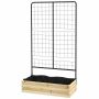 Łóżko podwyższone z listwami Outsunny 80x38x145cm, jasnobrązowe/czarne