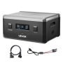 Дополнительный аккумулятор VEVOR Q2400BP, 2160 Вт·ч, чёрный/серый, 38,7 × 27 × 19,6 см