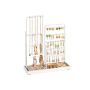 SONGMICS JJS026A01 Jewelry Stand, Adjustable Height, White, 10 × 30.6 × 30.9–47.5 cm