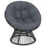 Fotel obrotowy Papasan z poduszką, szary, 93 × 87 × 81 cm