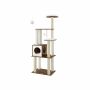 Modern cat scratching post with removable cushions, white - brown