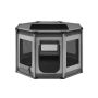 Dog playpen 112x112x76cm., gray/black