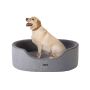 Dog bed with reversible pillow