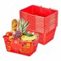 Kosze zakupowe VEVOR LB-R012-5, 12 szt., 21 l, czerwony, 44 × 48 × 33 cm