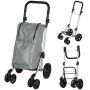 Shopping trolley, 46 l, foldable, Grey/black, 58 × 44 × 100 cm