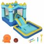 Inflatable children's castle, with slide and ball pool, Blue/yellow, 364 × 173 × 182 cm