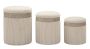 Zestaw puf Cortina, 3 szt., Sand, Ø 40,5 × 49,5 cm, Ø 35 × 42 cm i Ø 31 × 38 cm