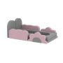 Foam blocks set 12 pcs. flower and wave shapes, pink-gray