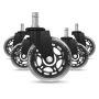 Casters for gaming chair Casters 2.0 Huzaro Black