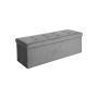Seat storage box 120 L capacity made of velvet, gray color