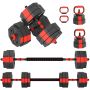 Adjustable 6-in-1 dumbbell set, 30 kg, for home training, red