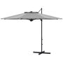 Regulowany parasol ogrodowy z wysięgnikiem, ciemnoszary, Ø 294 × 242 cm