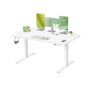 Biurko regulowane na wysokość VASAGLE LSD144KD02, elektryczne, z USB-C, białe, 140 × 72–120 × 80 cm