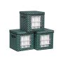 Set of boxes with lids, 3 pieces, green