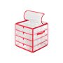 Christmas ornament storage box 33.5x33.5x34cm., red