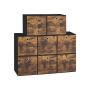 Set of 8 storage boxes 30x30x30cm., black/brown