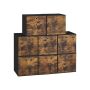 Set of 8 storage boxes 33x33x33cm., black/brown