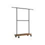 Industrial style clothes rack on wheels RGR111B01