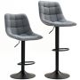 Set of 2 bar stools Homcom 41x47x117cm., black/gray