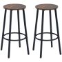 Set of 2 bar stools Homcom 42x42x65cm., black/brown