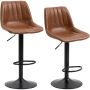 Set of 2 bar stools Homcom 43x49.5x111cm., brown/black