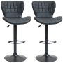 Set of 2 bar stools Homcom 47x51.5x109cm., black