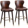 Set of 2 bar stools Homcom 52x53x101cm., dark brown