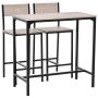 Set of 2 bar stools with tables Homcom, black/light brown