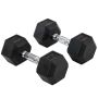 Set of 2 dumbbells Homcom 13.5x13.5x31cm., black/silver