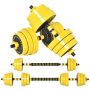 Set of 2 dumbbells Homcom, yellow/black