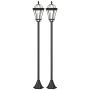 Zestaw 2 lamp ogrodowych z baterią solarną Outsunny 18,5x129cm, kolor czarny