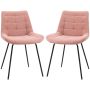 Set of 2 dining chairs Homcom 50x61x79cm., pink/black