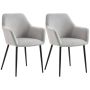 Set of 2 dining chairs Homcom 54x57x80cm., light gray/black
