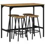 Set of 4 bar stools with tables Homcom, black/brown
