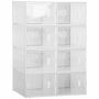 Zestaw 8 modułowych pudełek na buty Homcom 25x35x19cm, białe