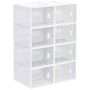 Zestaw 8 modułowych pudełek na buty Homcom 28x36x21cm, białe