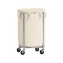 Laundry basket on wheels 70L., cream/silver color