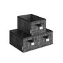 Set of 3 boxes 30x20x15cm., black color
