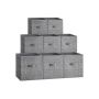 Set of 8 storage boxes 26x26x28cm., gray