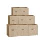 Set of 8 storage boxes 26x26x28cm., cream color