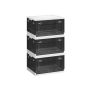 Set of 3 boxes 61x42.5x33.5cm., black/white
