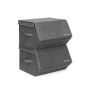Set of 2 fabric storage boxes, dark gray