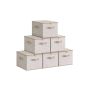 Set of 6 boxes 40x30x25cm., beige