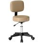 Salon stool with backrest, adjustable height 72–84 cm