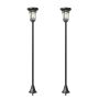 Lampy solarne zewnętrzne, 2 szt., czarne, 23,5 × 23,5 × 180 cm
