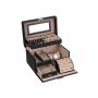 Faux leather jewelry box JBC114, black