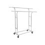 Metal clothes rack on wheels HSR12S, silver color
