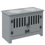 Feeding stand with bowls, 2 bowls, 2000 ml, Grey, 60 × 43 × 30 cm